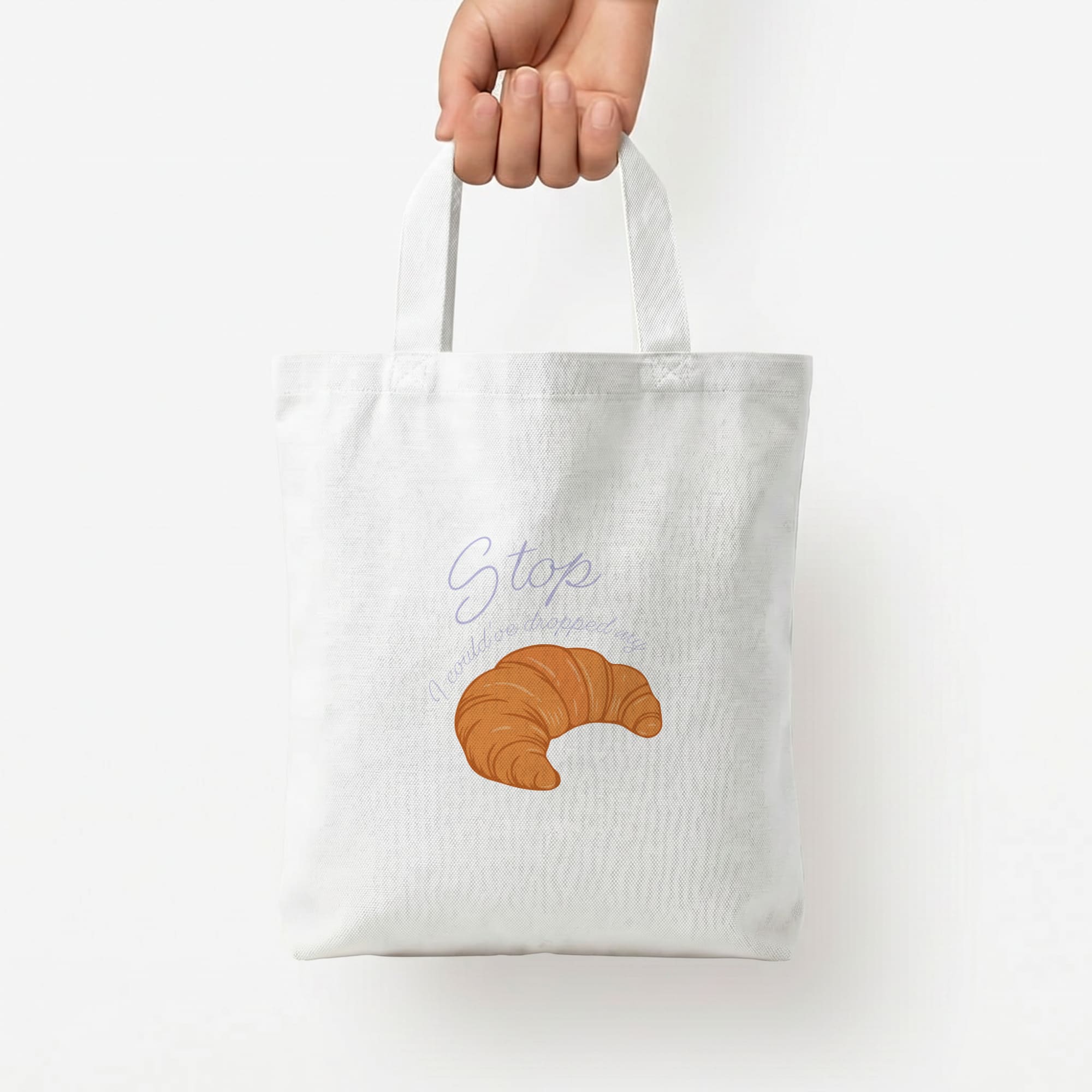 Stop I Could Have Dropped My Croissant - TikTok Tote Bag — White / Small