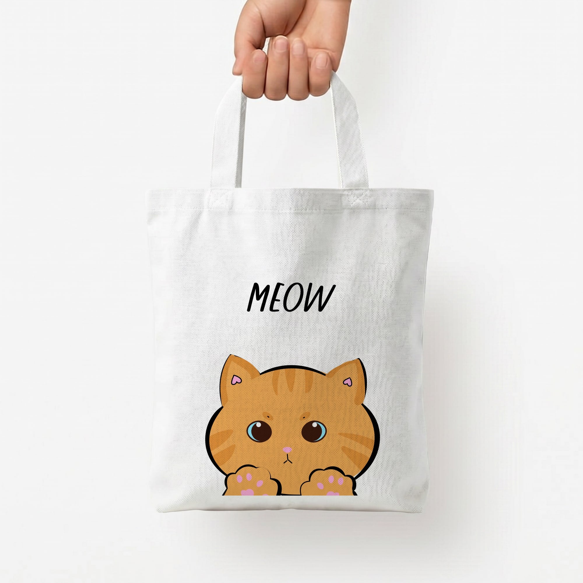 Ginger Cat - Cats Tote Bag — White / Small