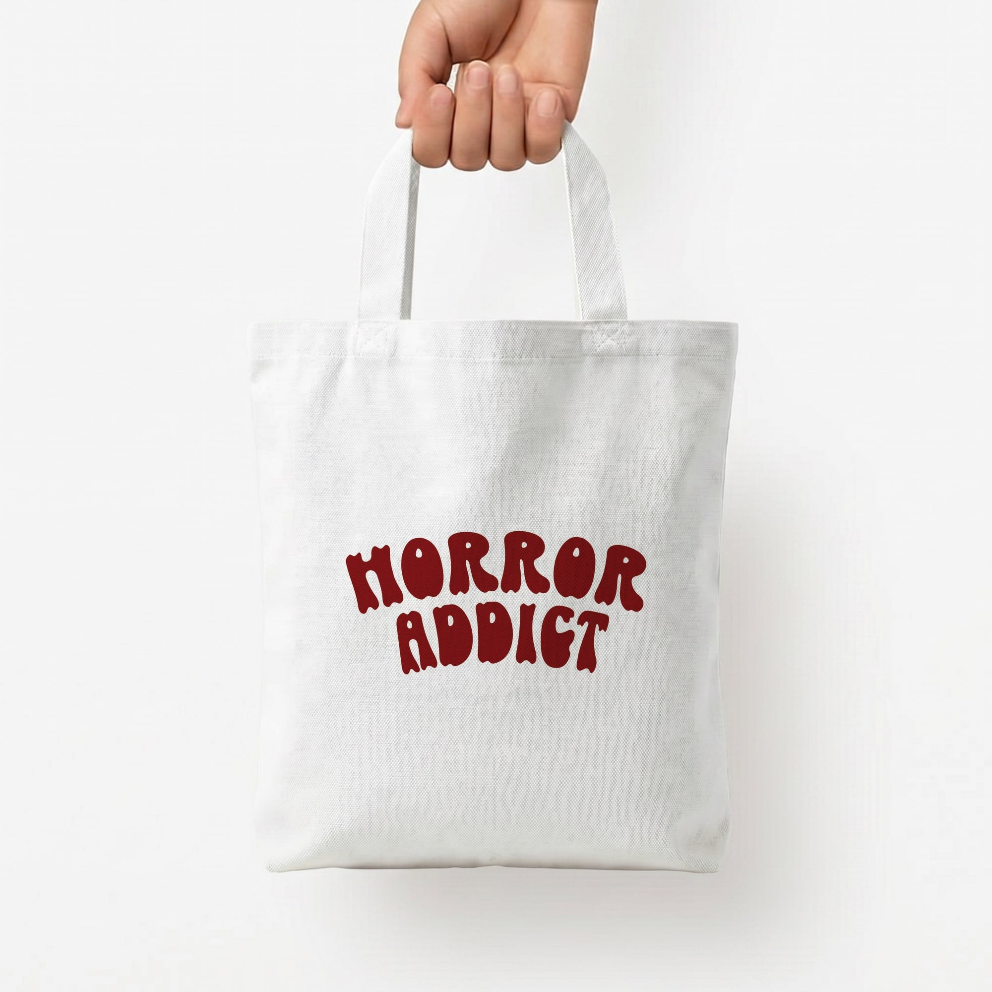Horror Addict Tote Bag — White / Small