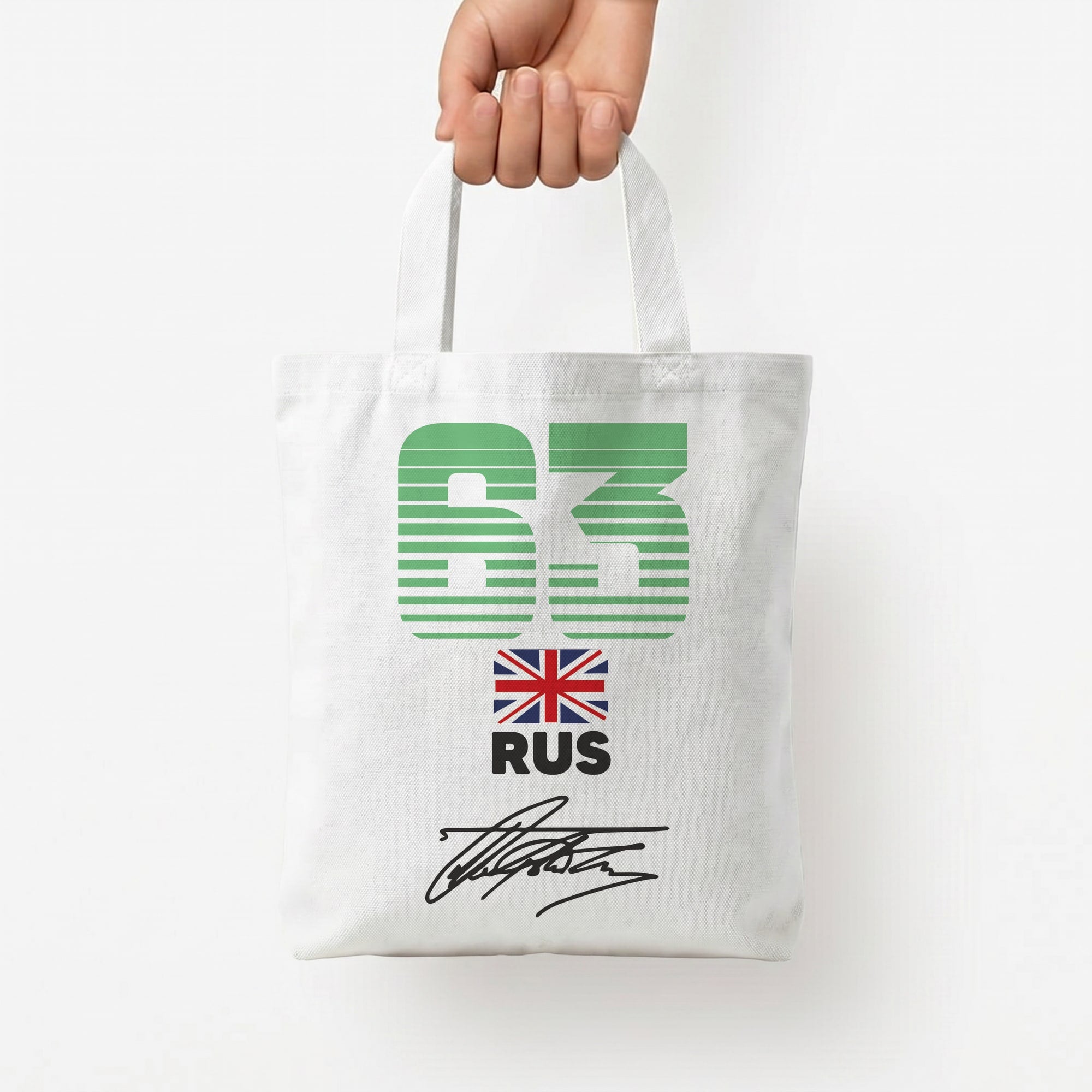 George Russel - F1 Tote Bag — White / Small