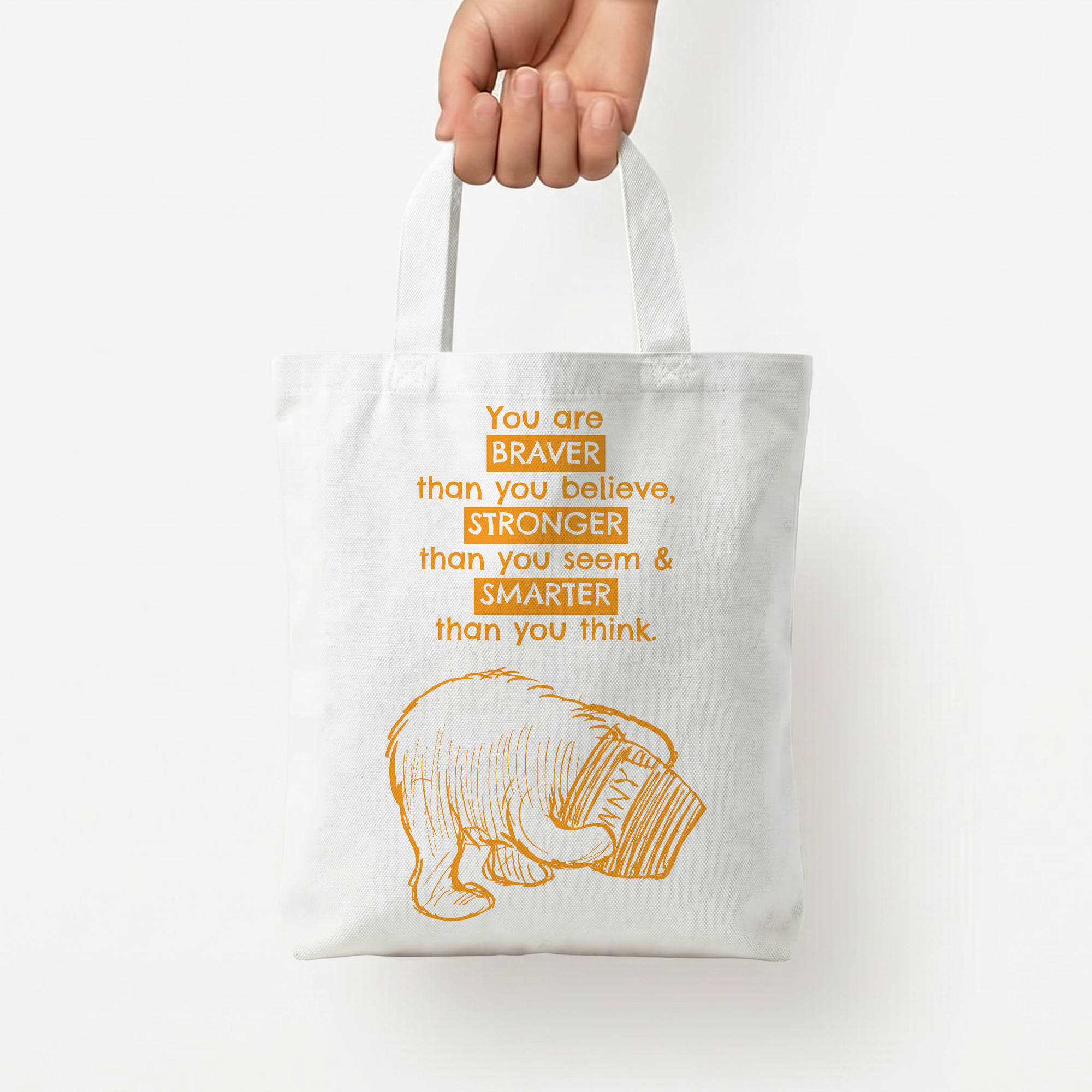 You Are Braver Tote Bag — White / Small