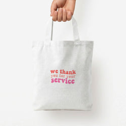 We Thank You For Your Service - Heart TV Tote Bag — White / Small