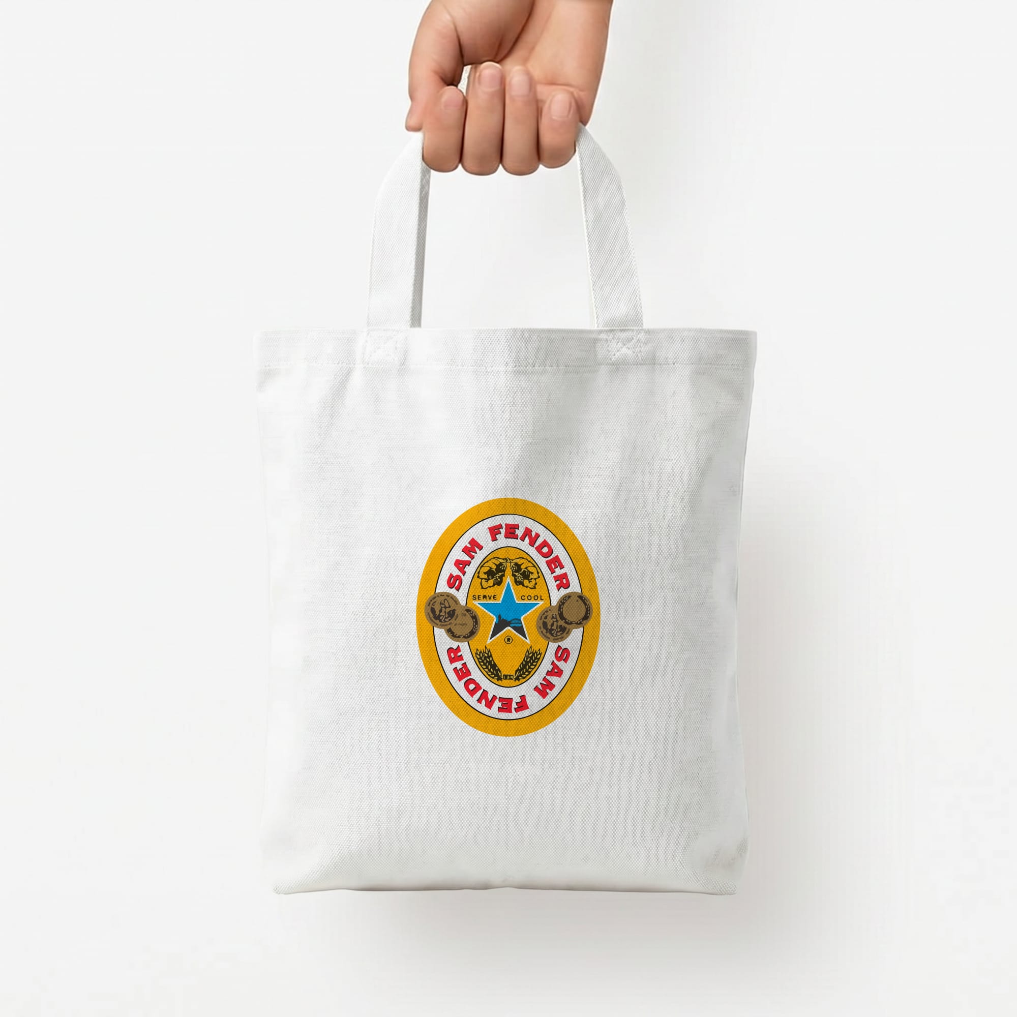 Fender Badge Tote Bag — White / Small
