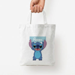 Standing Blue Alien - Personalised Disney Tote Bag — White / Small