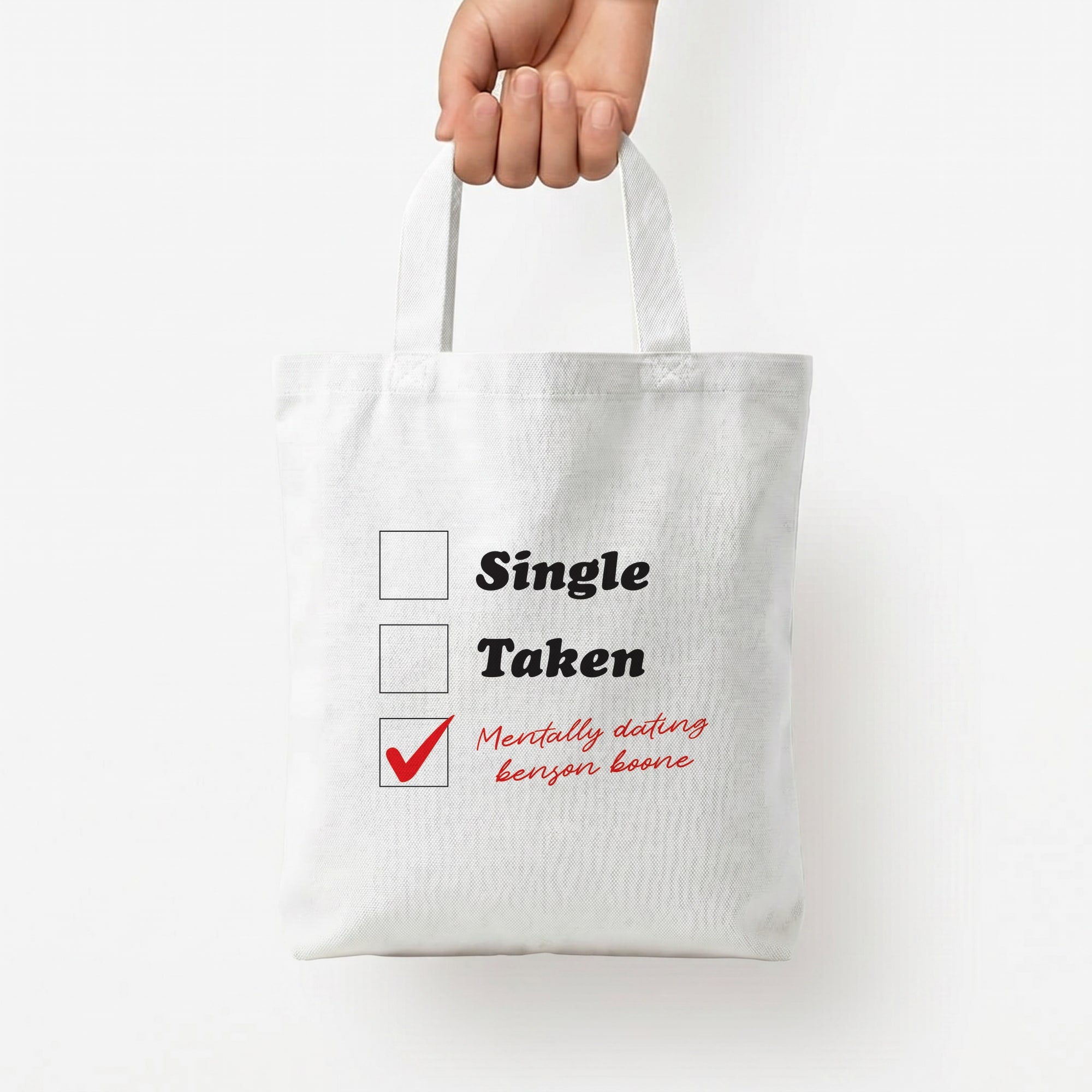 Mentally Dating Benson Tote Bag — White / Small
