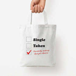 Mentally Dating Benson Tote Bag — White / Small