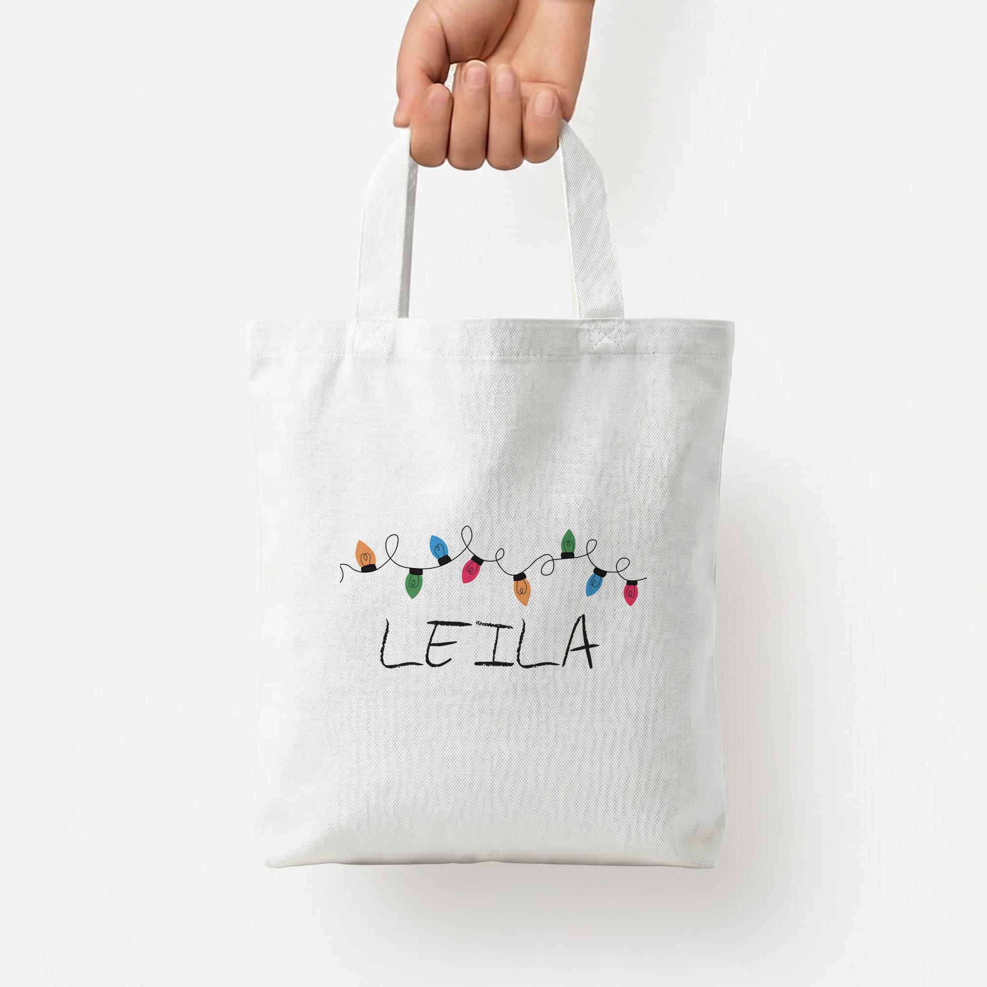 Fairy Lights - Personalised Stranger Tote Bag — White / Small