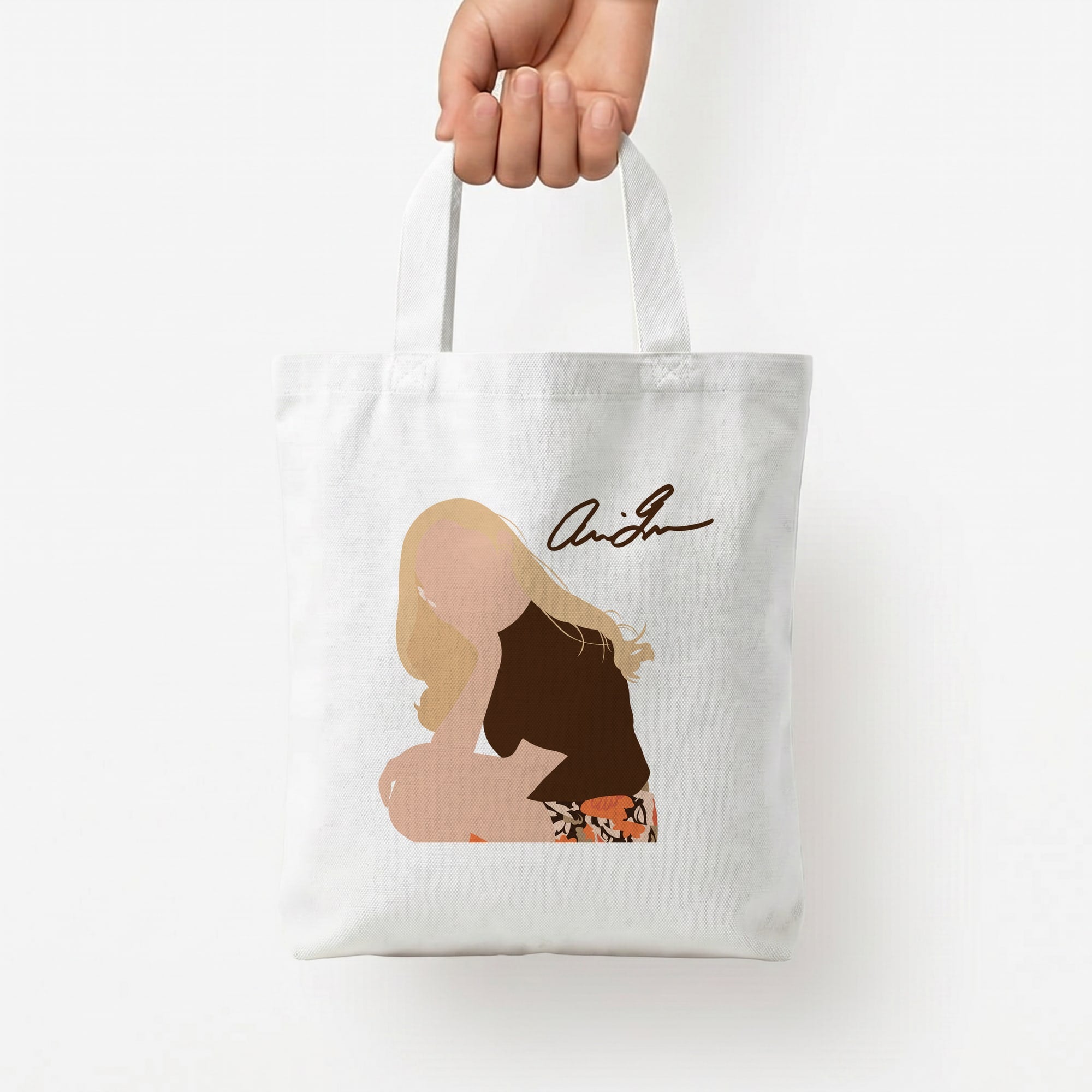 Vintage Pose Tote Bag — White / Small