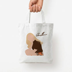 Vintage Pose Tote Bag — White / Small