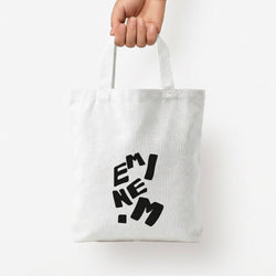 Text Tote Bag — White / Small
