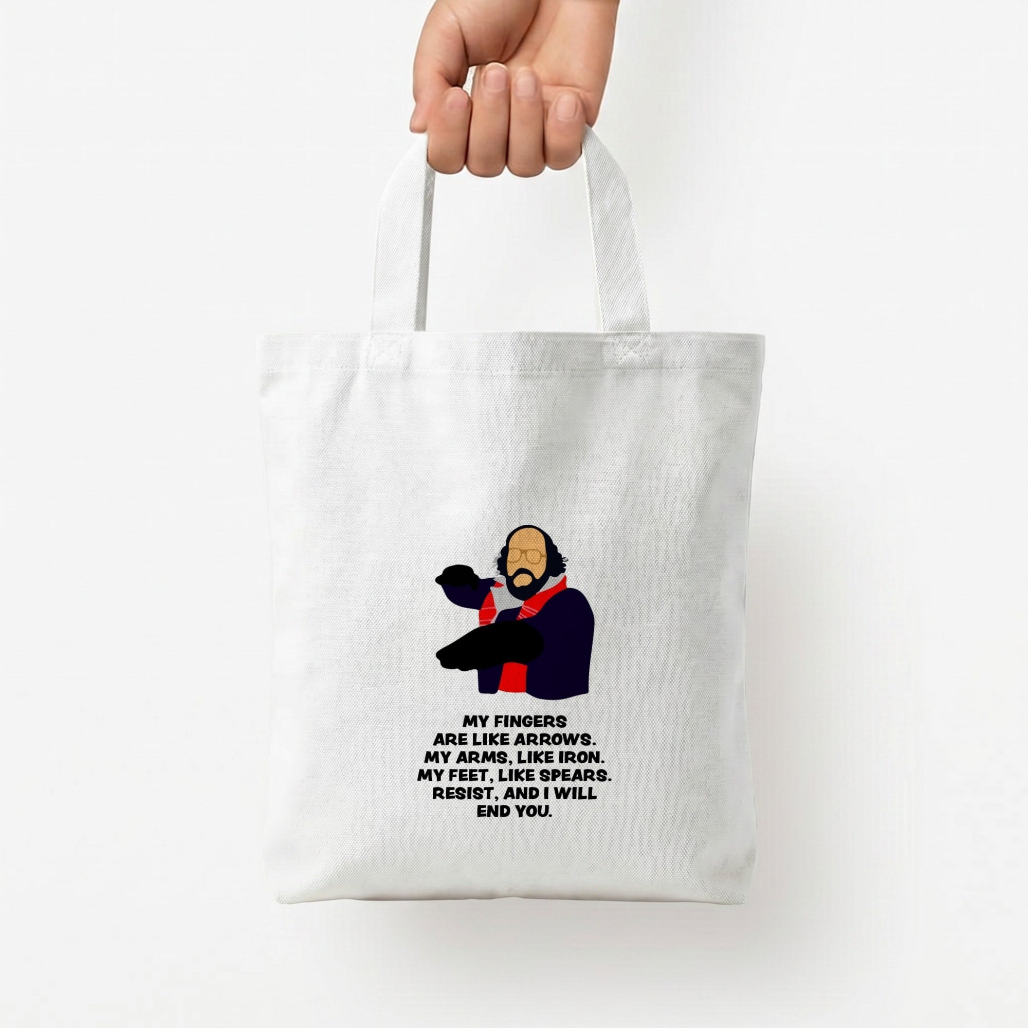 Murray Quote Tote Bag — White / Small