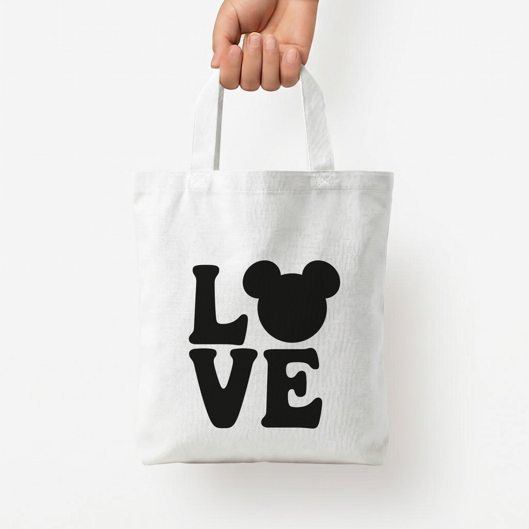 Mouse Love Valentine's Tote Bag — White / Small