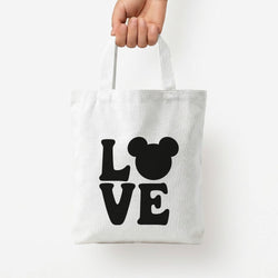 Mouse Love Valentine's Tote Bag — White / Small