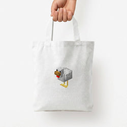 Mining Chicken Tote Bag — White / Small