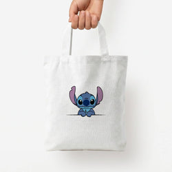 Alien Blue Leaning Tote Bag — White / Small
