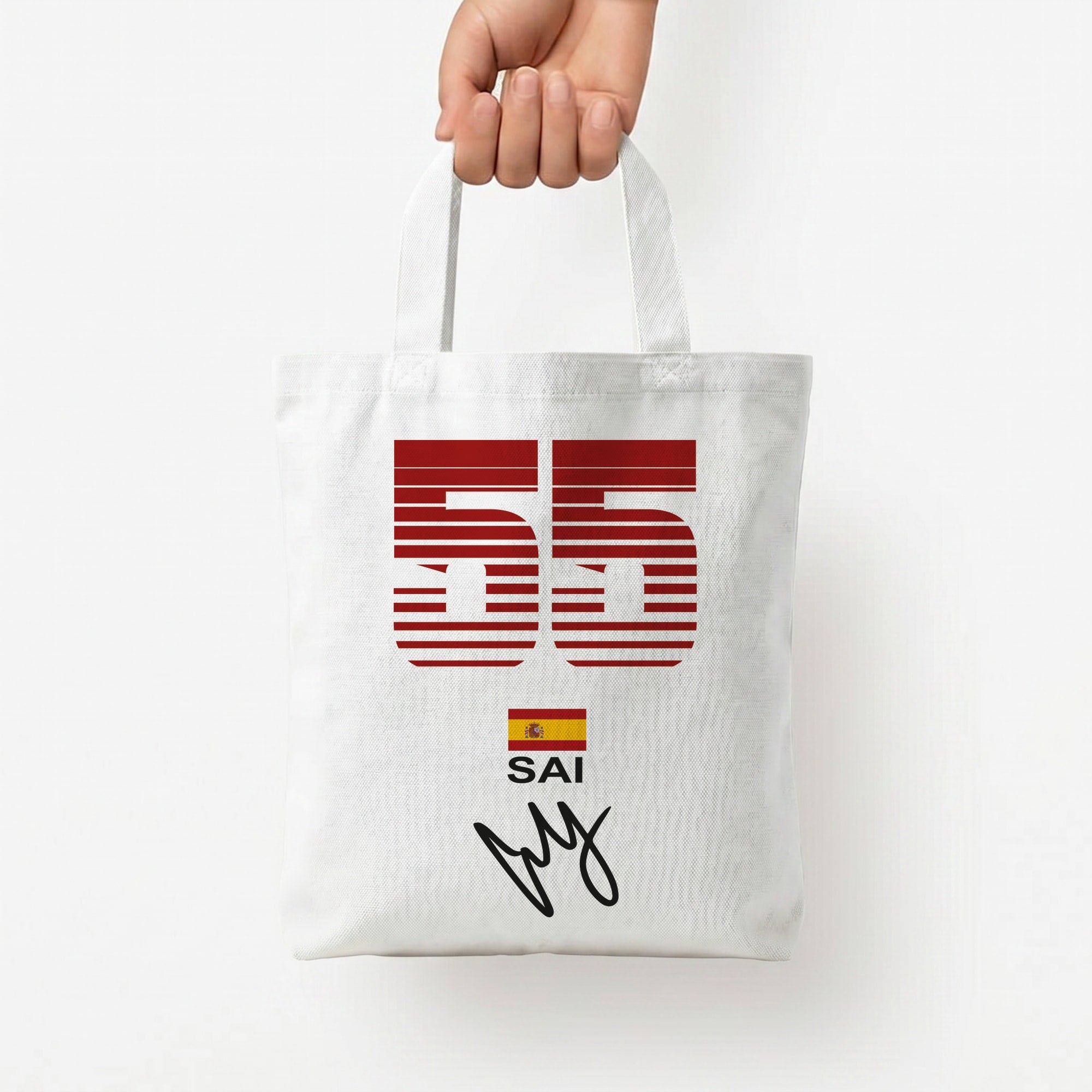 Sainz - F1 Tote Bag — White / Small