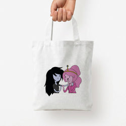 Marceline And Bubblegum Tote Bag — White / Small