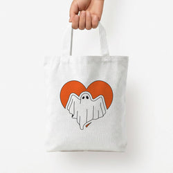 Ghost Heart  Tote Bag — White / Small