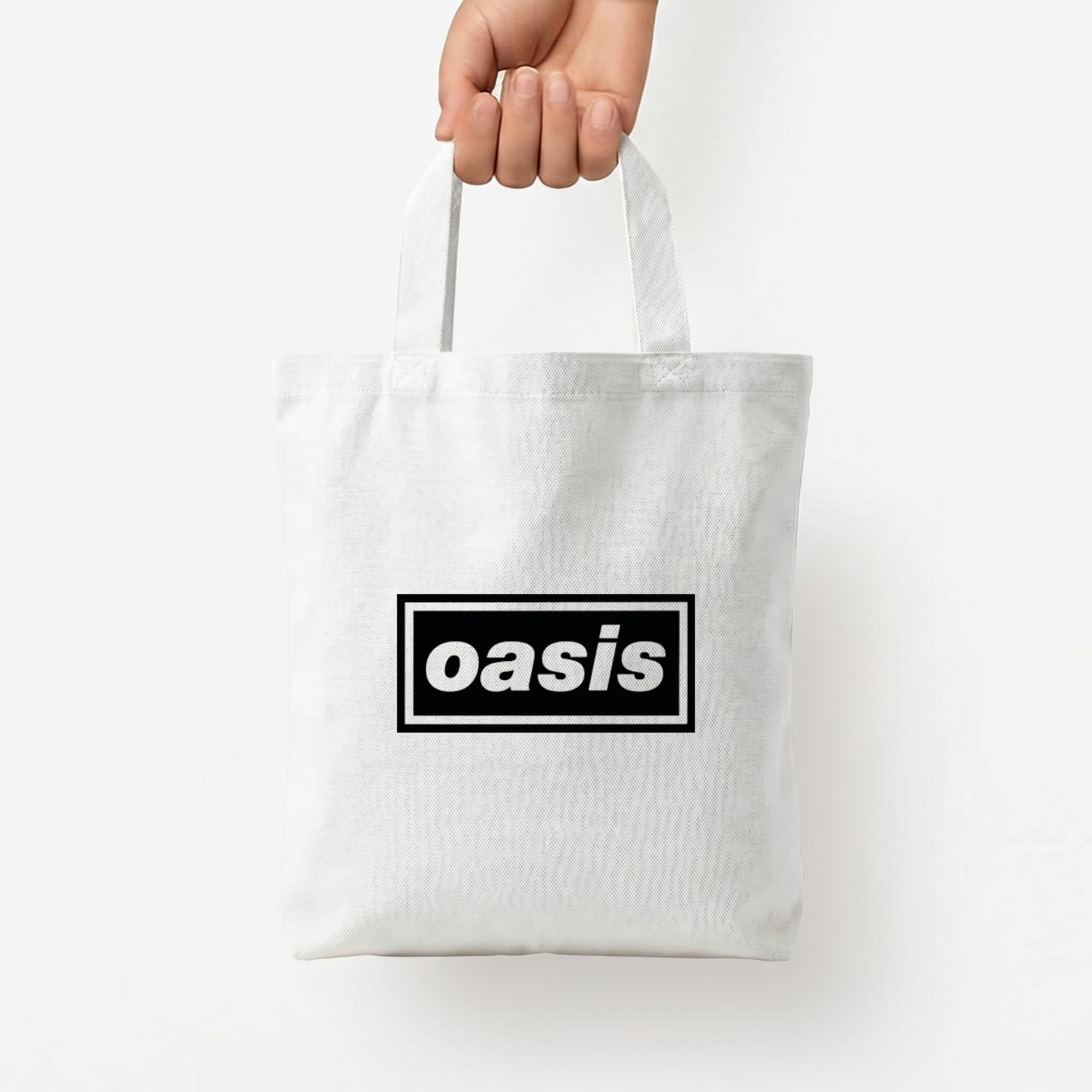 Band Name Tote Bag — White / Small