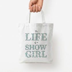 TLOAS Bedazzled Writing Tote Bag — White / Small