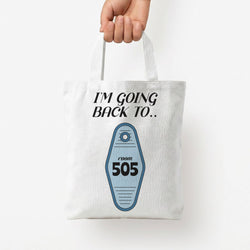 I'm Going Back To 505 Keyring Tote Bag — White / Small