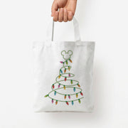 Cartoon Mouse Christmas Tree Lights Tote Bag 4