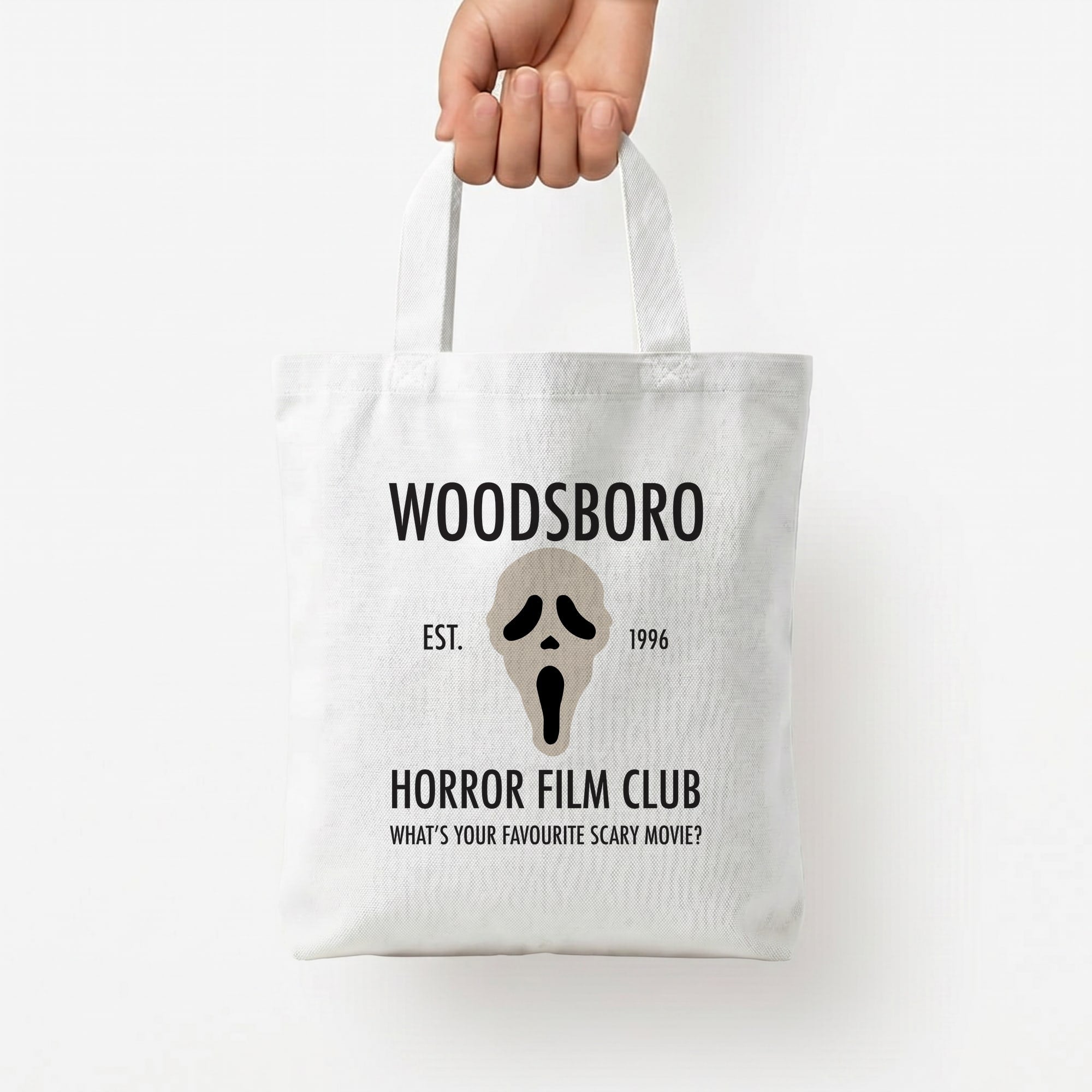 Woodsboro Horror Film Club - Scream Tote Bag — White / Small