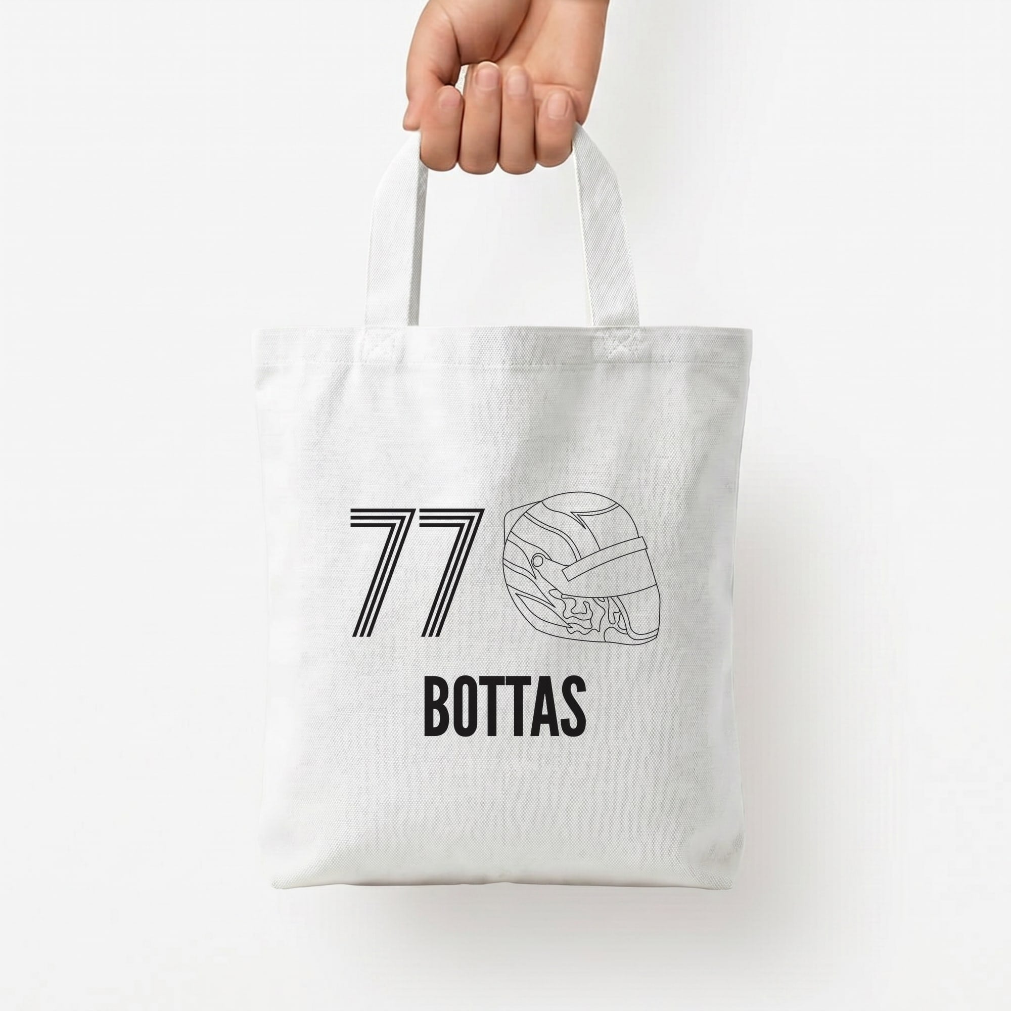 Bottas Helmet 2026 Tote Bag — White / Small