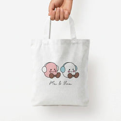 Cute Christmas Marshmellow Plushies Tote Bag — White / Small