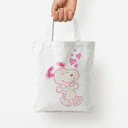 Cartoon Beagle Valentine Hearts Pattern Tote Bag 4