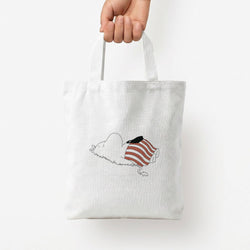 Moom On Grass Tote Bag — White / Small