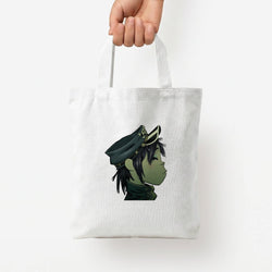 Green 2d Tote Bag — White / Small