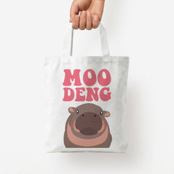 Moo Pink Tote Bag — White / Small