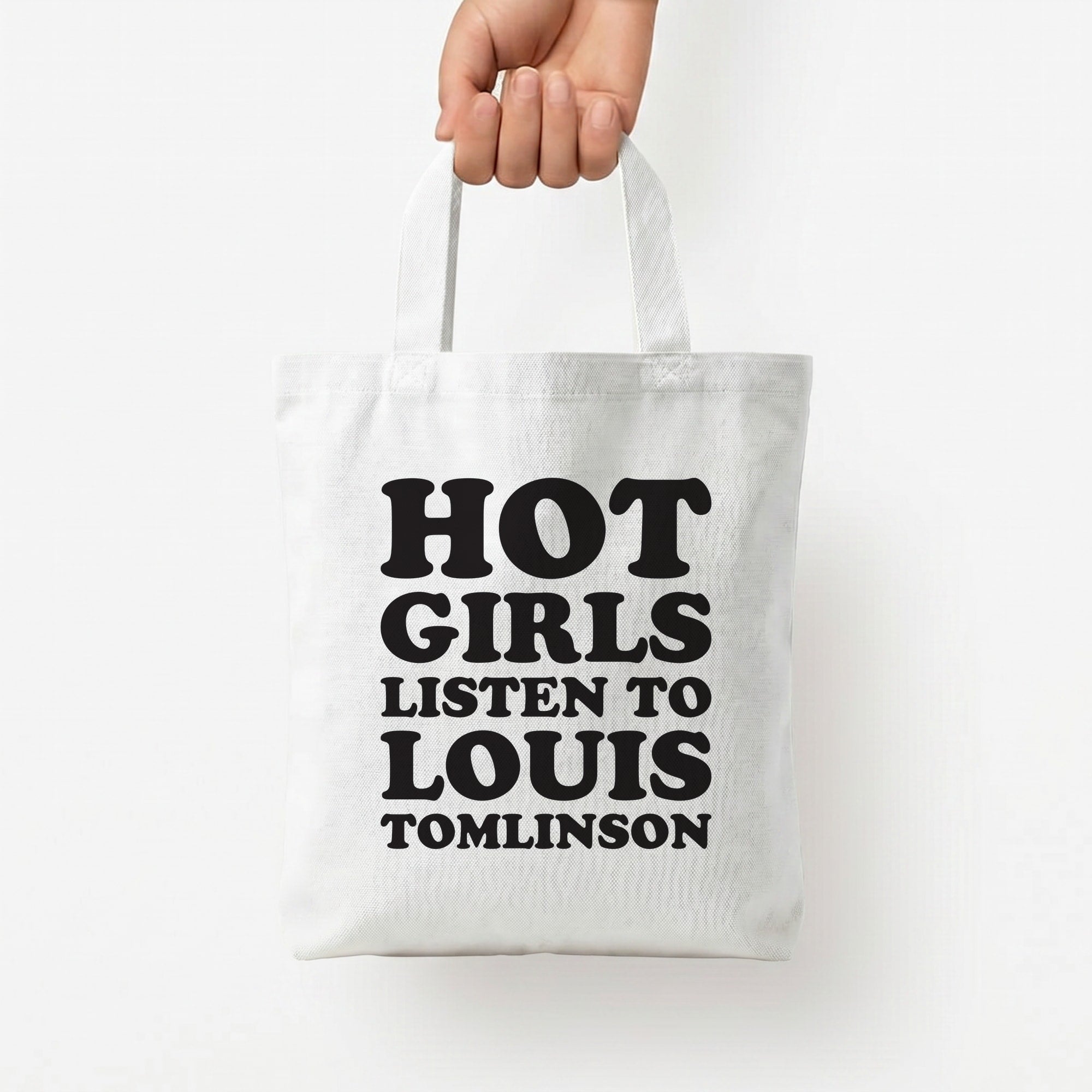 Hot Girls Listen To Louis Tote Bag — White / Small