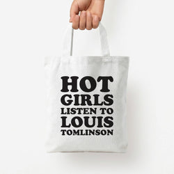 Hot Girls Listen To Louis Tote Bag — White / Small