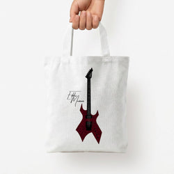 Eddie Munson Guitar Tote Bag — White / Small
