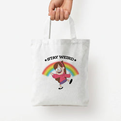 Stay Weird Tote Bag — White / Small