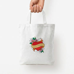 I love Alex Turner Tote Bag — White / Small