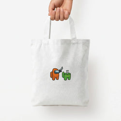 Among Gaming Killed Tote Bag — White / Small
