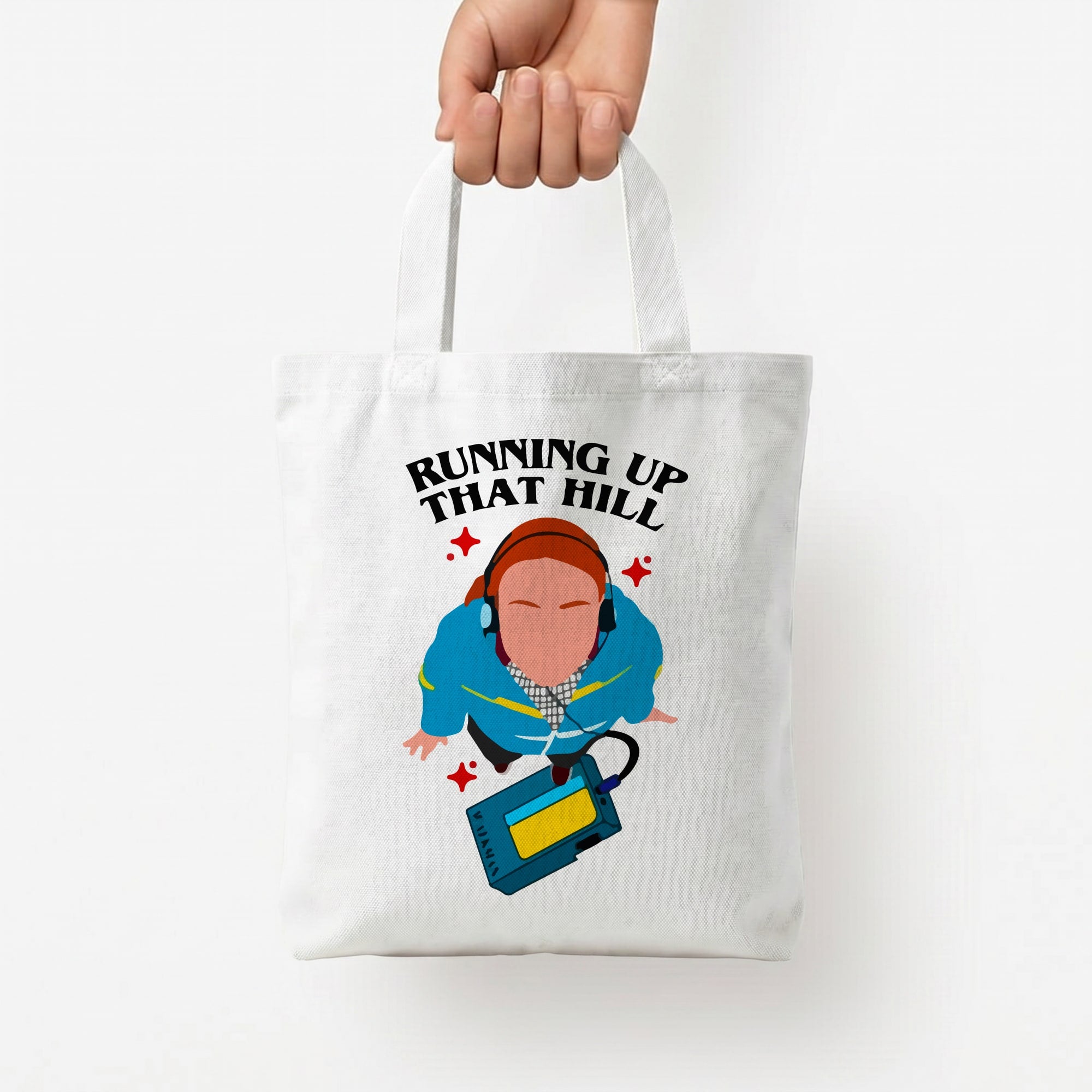 Running Up That Hill Tote Bag — White / Small