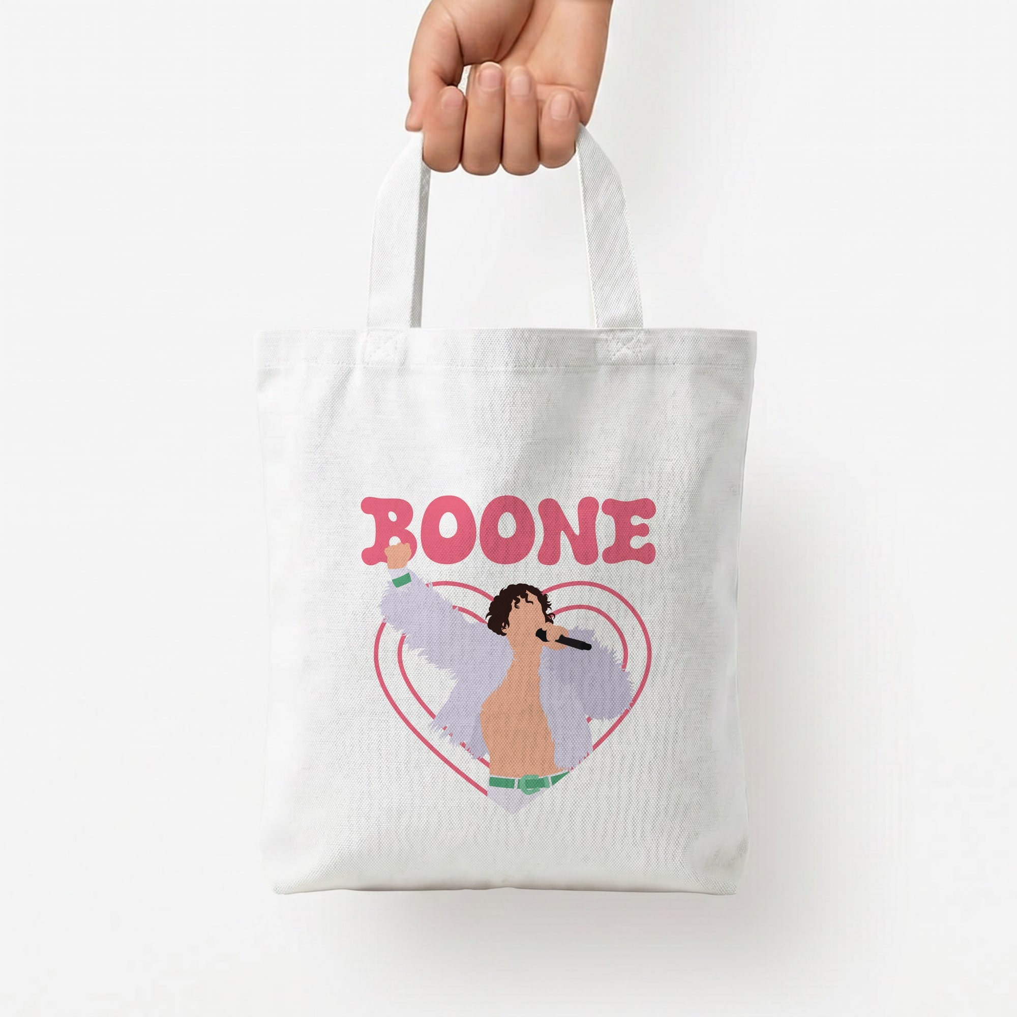 Boone Heart Tote Bag — White / Small