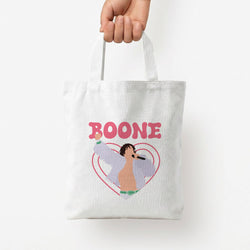 Boone Heart Tote Bag — White / Small