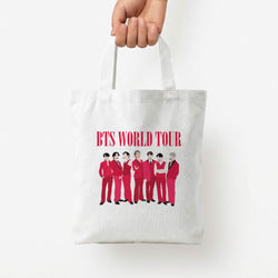 K-Pop Band World Tour 2026 Tote Bag — White / Small