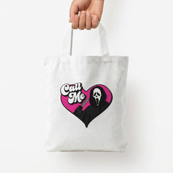 Call Me Heart Tote Bag — White / Small