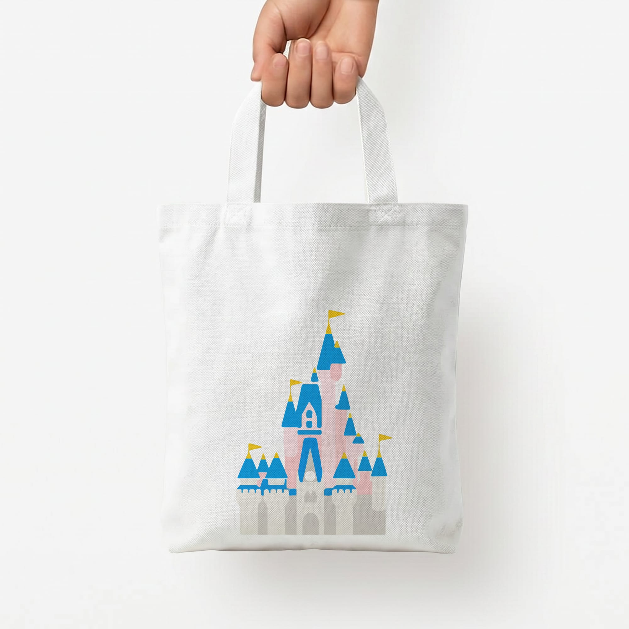 Fairytale Castle Tote Bag — White / Small