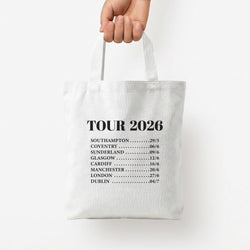 Band Tour 2026 Tote Bag — White / Small