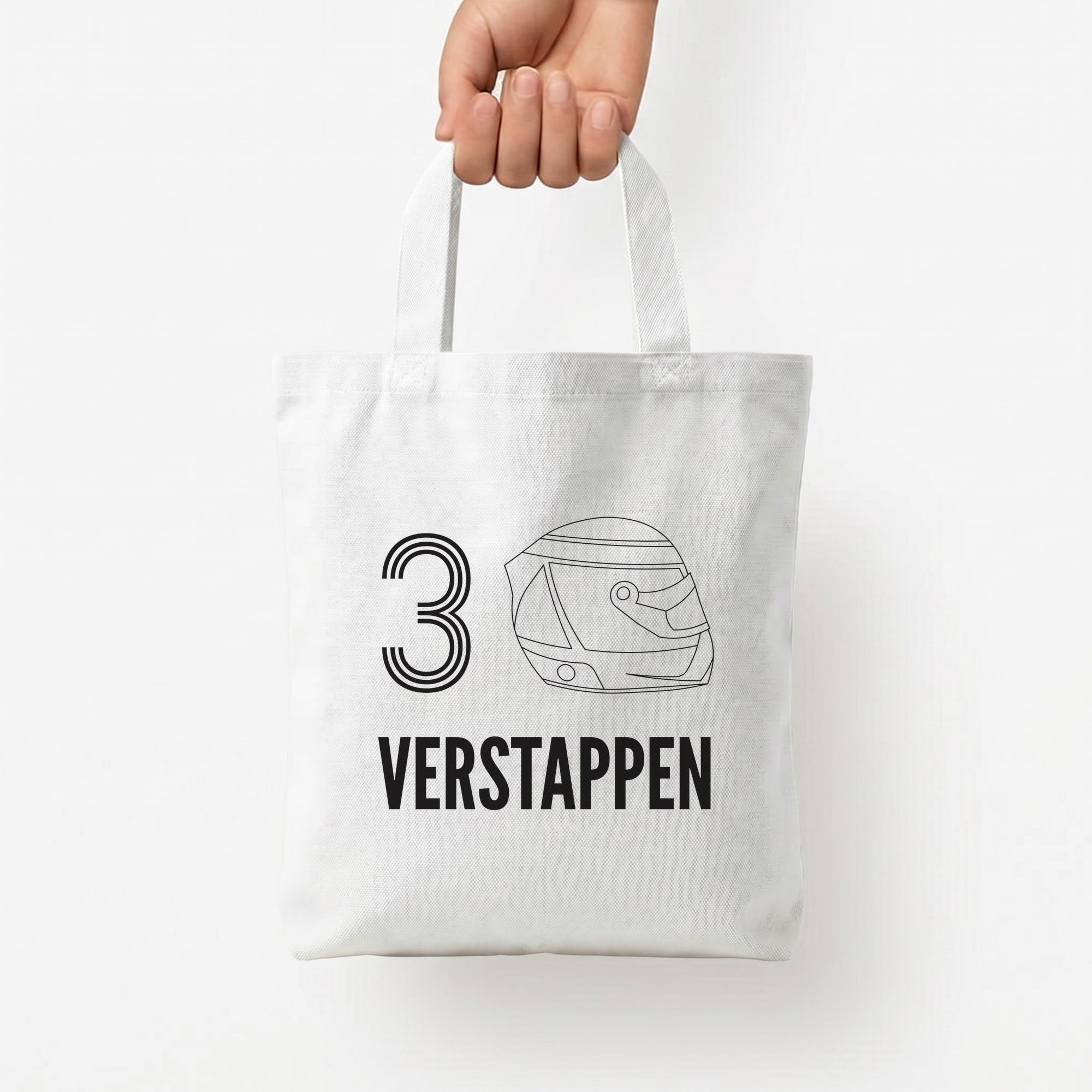 Verstappen Helmet 2026 Tote Bag — White / Small