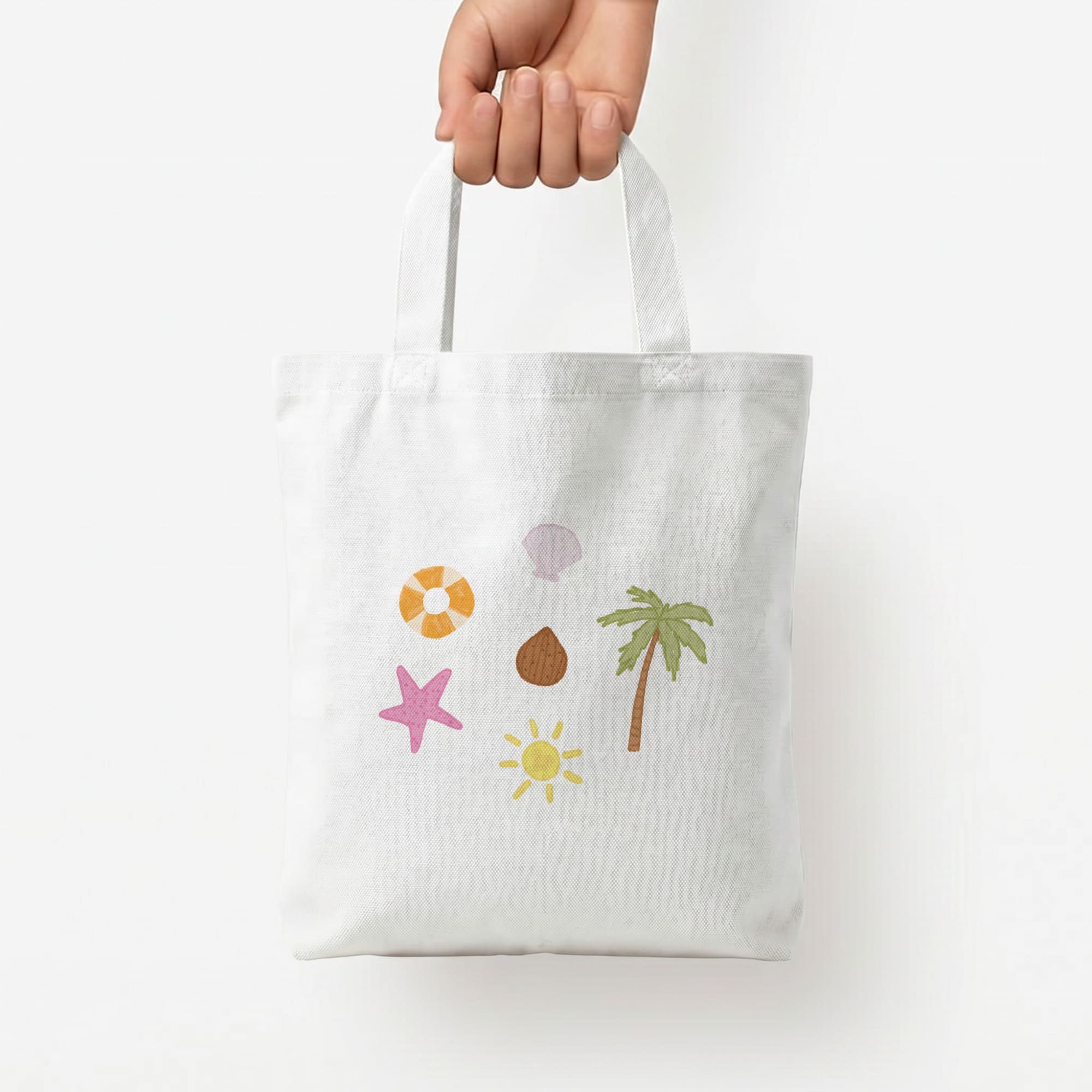 Summer Essentials Tote Bag — White / Small