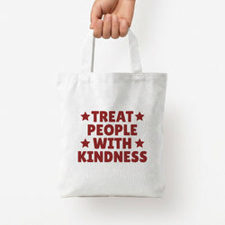 Treat People With Kindness Tote Bag — White / Small