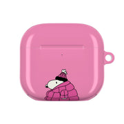 Cartoon Beagle Puffer Jacket Pink AirPods Case 4
